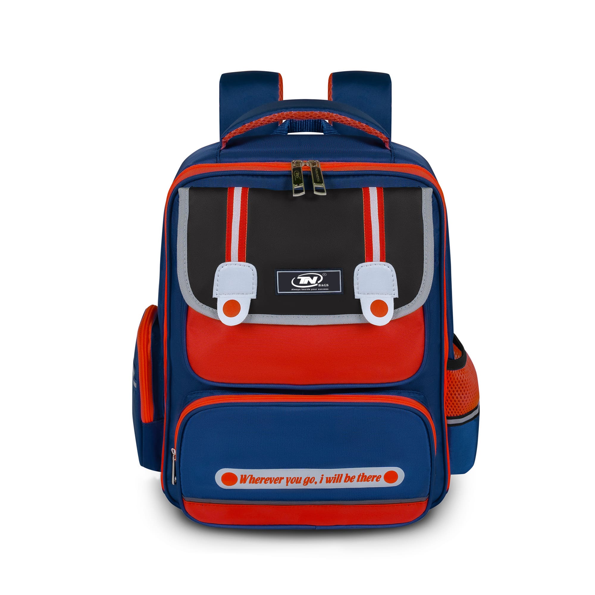 Balo học sinh cao cấp, chống nước TNbags Smart Red – Balo học sinh tiểu học nhiều ngăn mở 180 độ, đỏ xanh cá tính TN.B3110