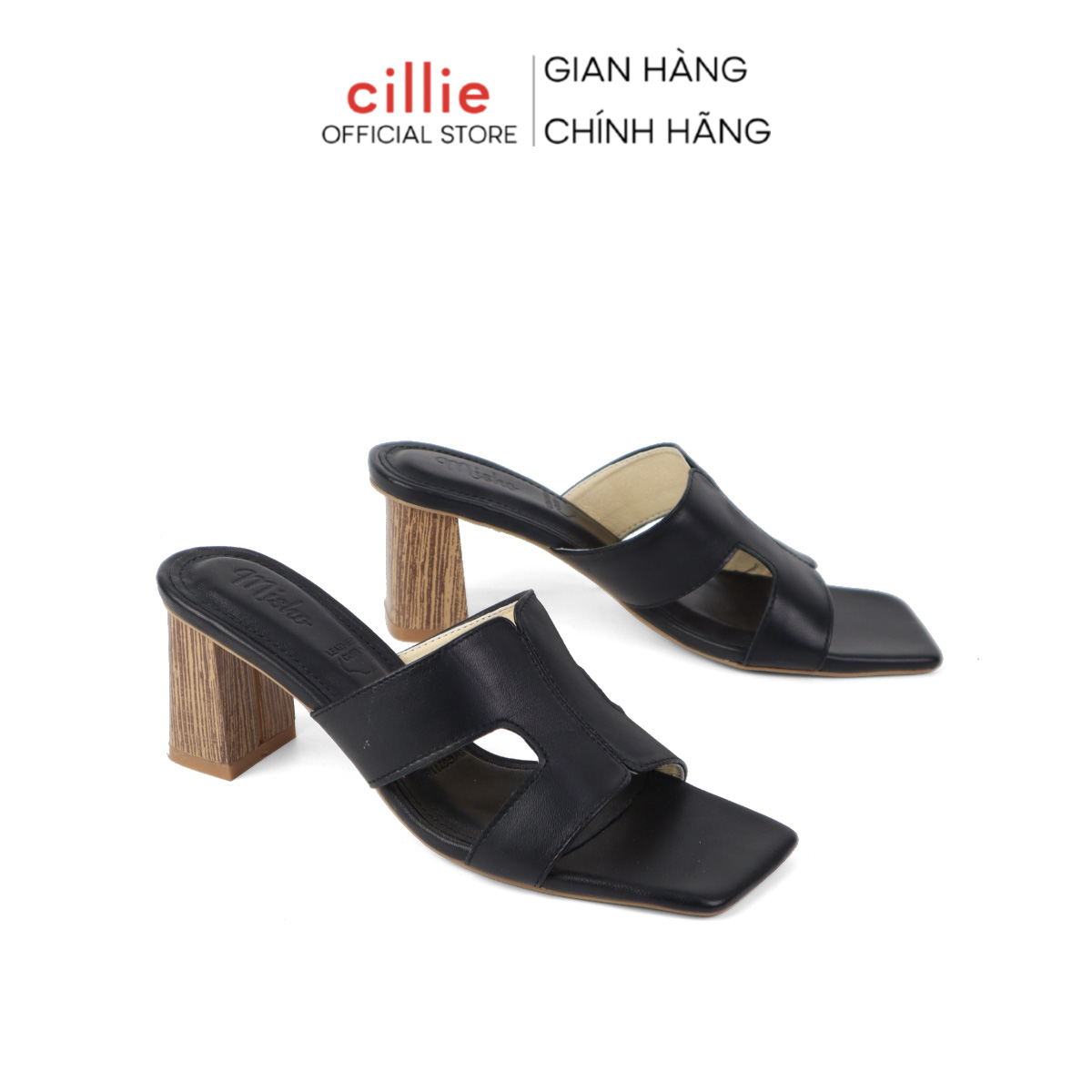 Guốc nữ thời trang dây quai đan độc đáo gót nhọn cao 7cm đi làm đi chơi Cillie 1056