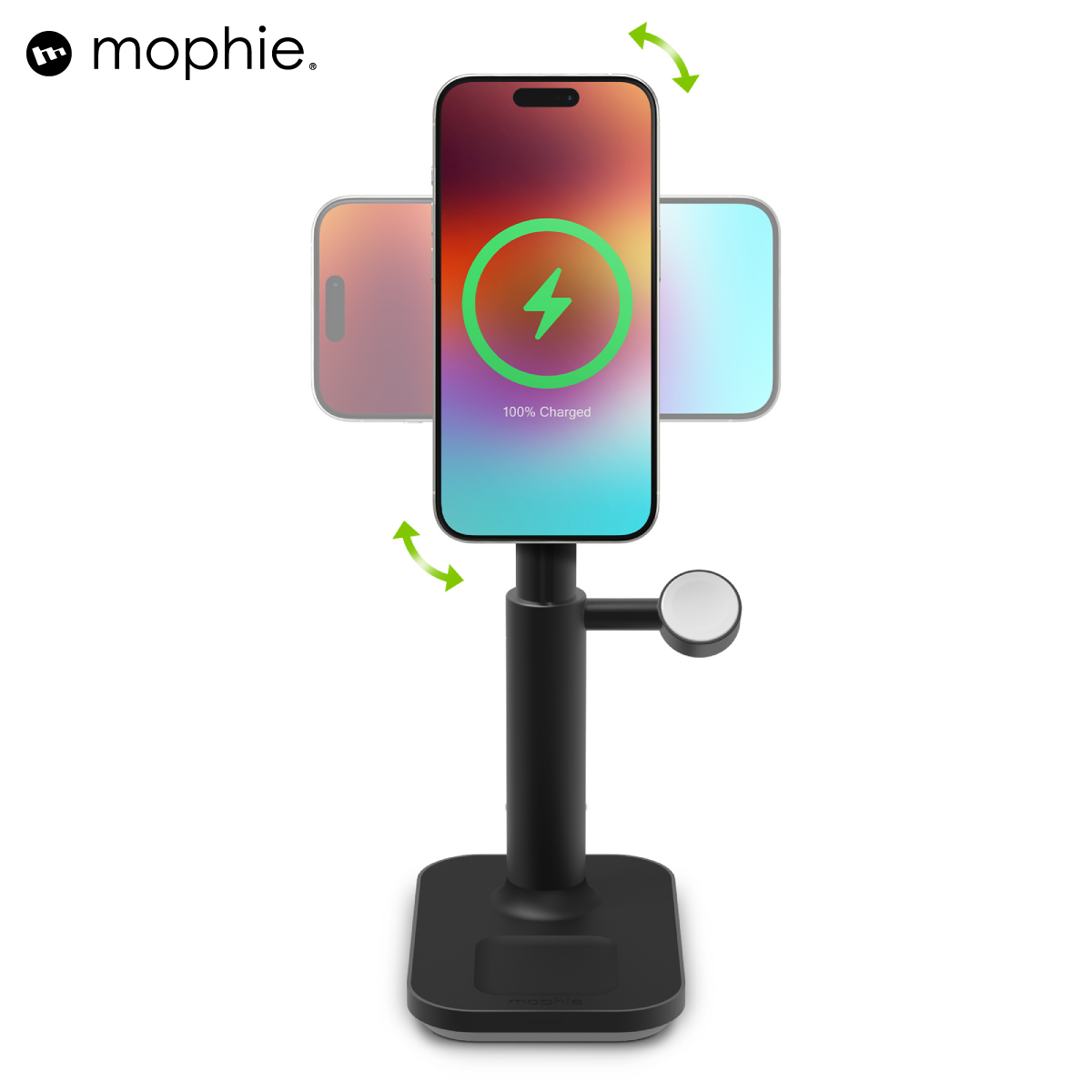 Đế sạc đa năng Mophie 3in1 extendable, sạc nhanh 3 thiết bị, BH 2 năm 1 đổi 1 - Hàng chính hãng