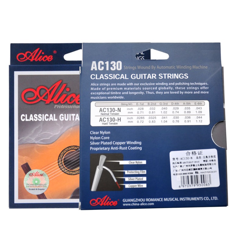 Bộ 6 Dây Đàn Guitar Classic Alice AC130 ( Kèm 3 Pick Gảy Alice )