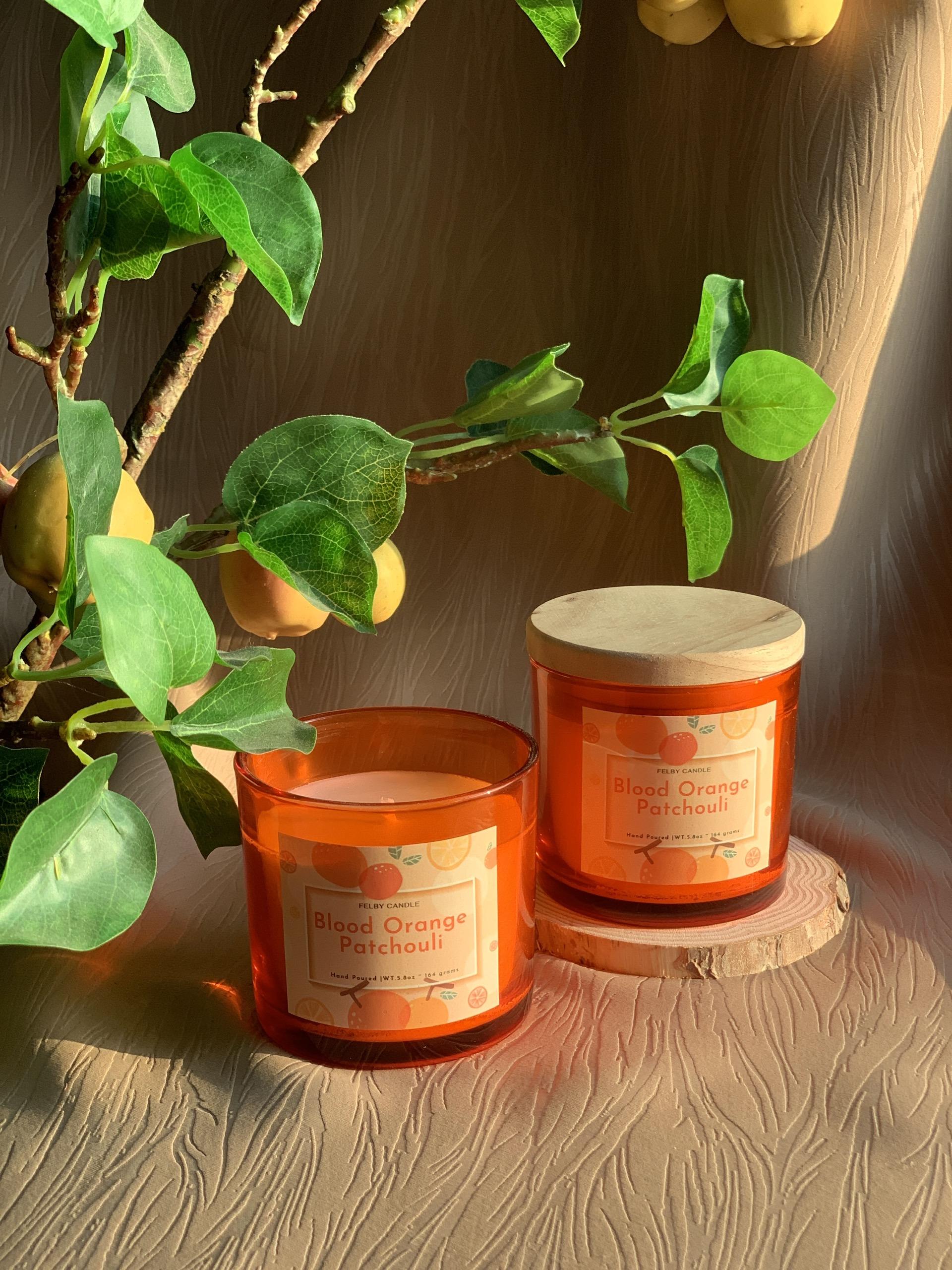 Nến thơm tự nhiên Blood Orange Patchouli, hương cam, hoắc hương, nguyên liệu nhập khẩu, 164 grams, bấc sợi