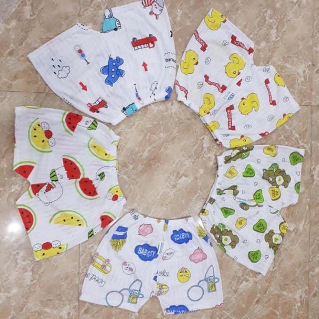 Combo 5 Quần đùi cotton giấy cho bé form to chất đẹp loại 1