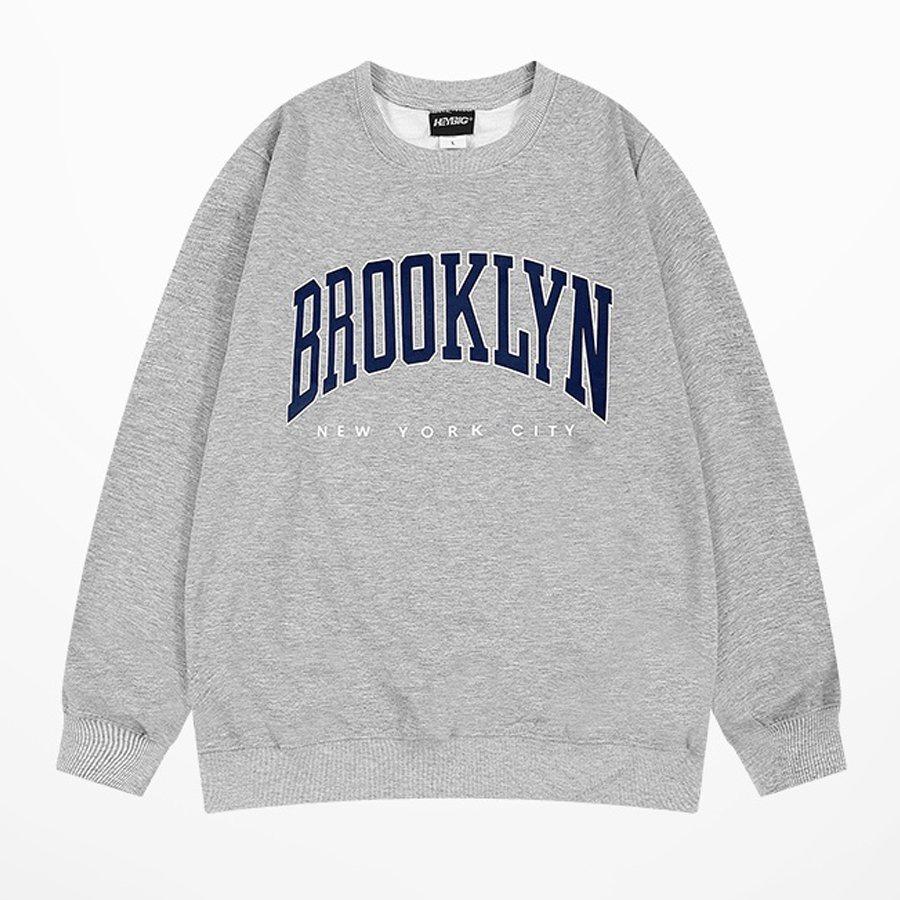 Áo Sweater nữ, Áo thu đông nữ nỉ lót bông Brooklyn form rộng unisex basic dễ phối đồ, phong cách Hàn Quốc AO039