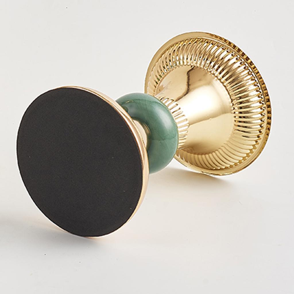 Green Ceramic Metal Candlestick Tea Light Holder Photo Prop Tabletop Decor S