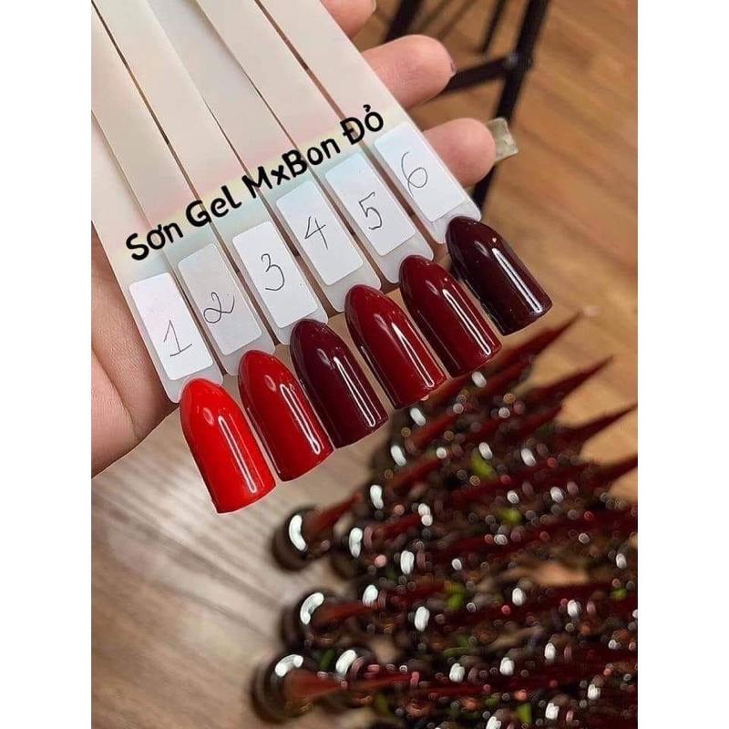 Sơn gel mxbon 6 màu tone đỏ quyến rũ, sơn gel đỏ mxbon