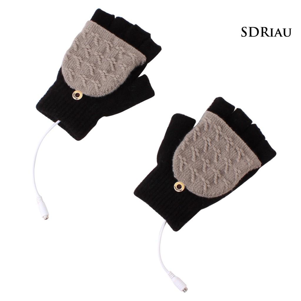 Găng Tay Giữ Ấm Hở Ngón Có Cổng Sạc Usb Tiện Dụng