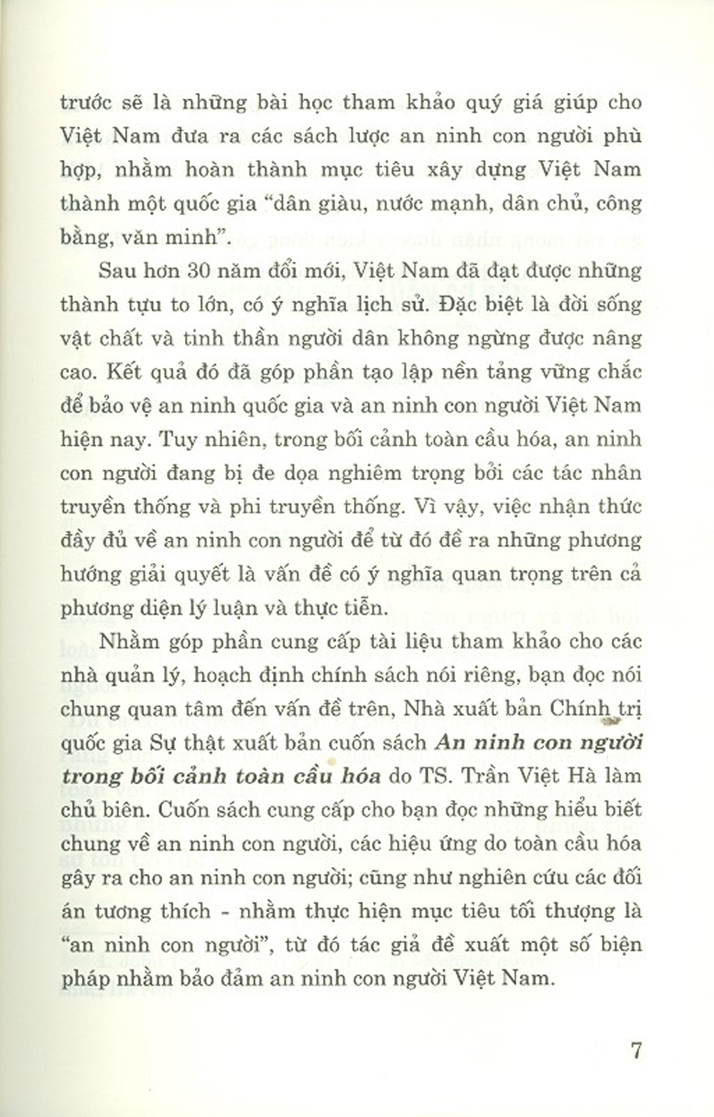 An Ninh Con Người Trong Bối Cảnh Toàn Cầu Hóa