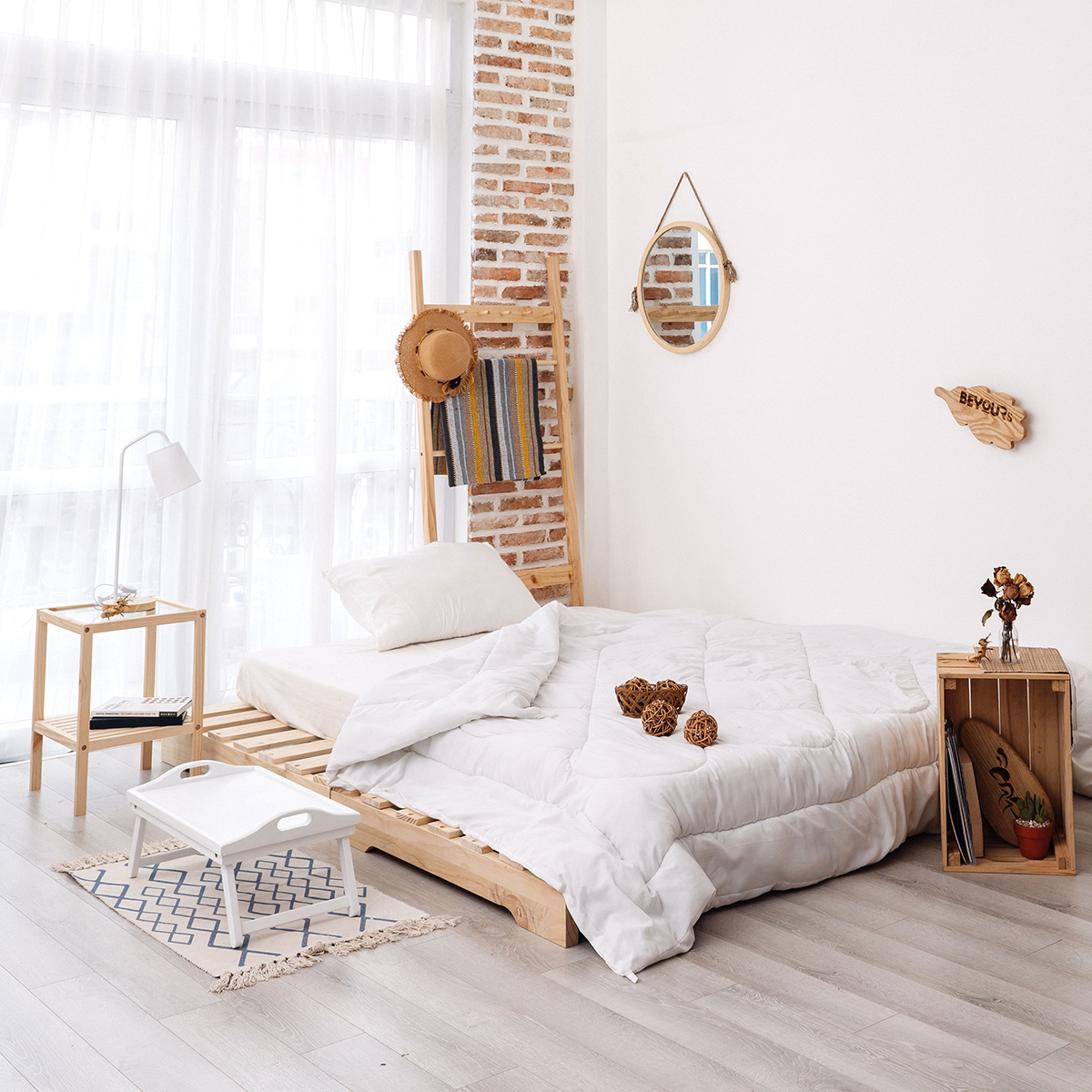 Giường Ngủ Pallet Gỗ Nội Thất Kiểu Hàn BEYOURs