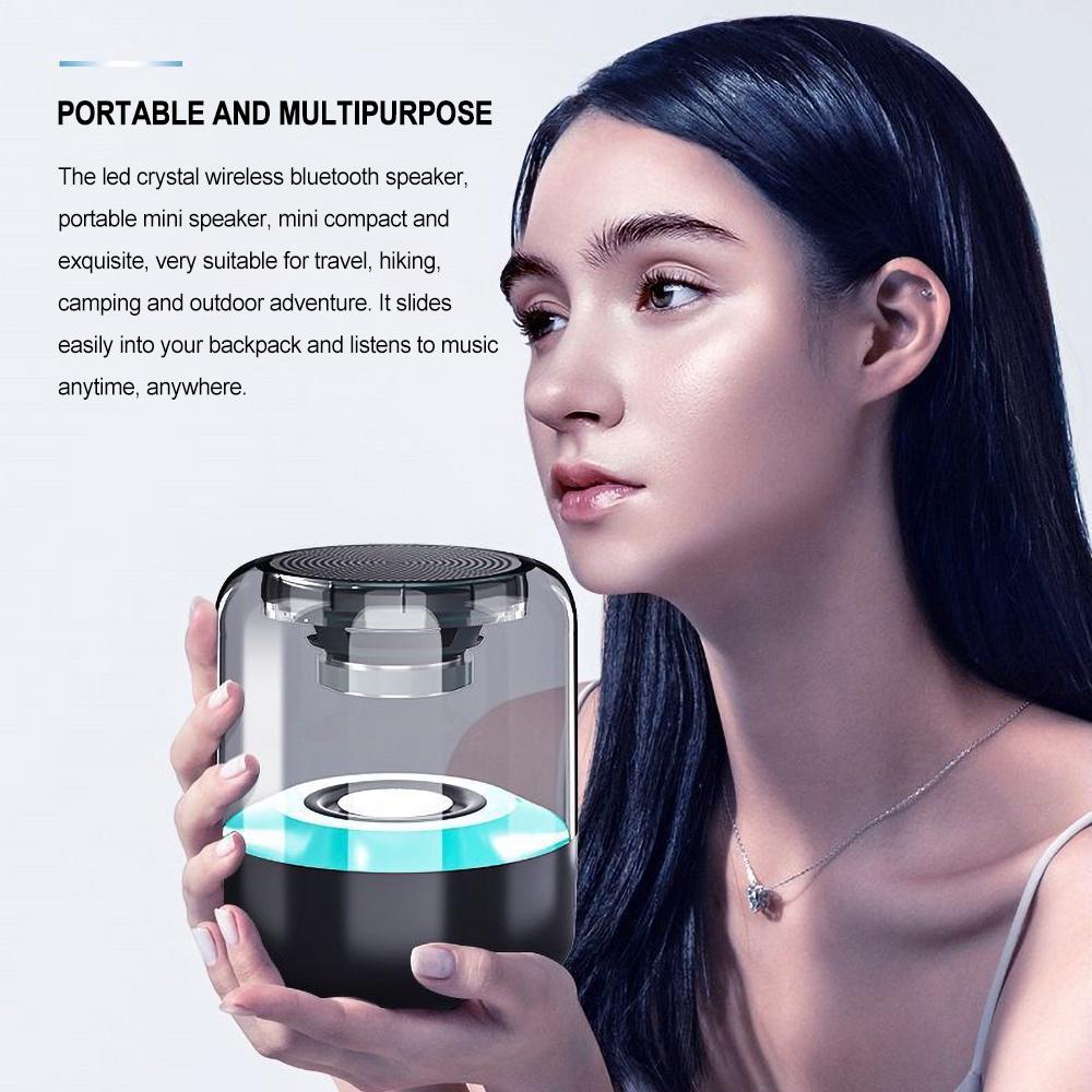 Loa Bluetooth 5.0 Không Dây Âm Thanh Stereo Thiết Kế Trong Suốt Có Đèn LED