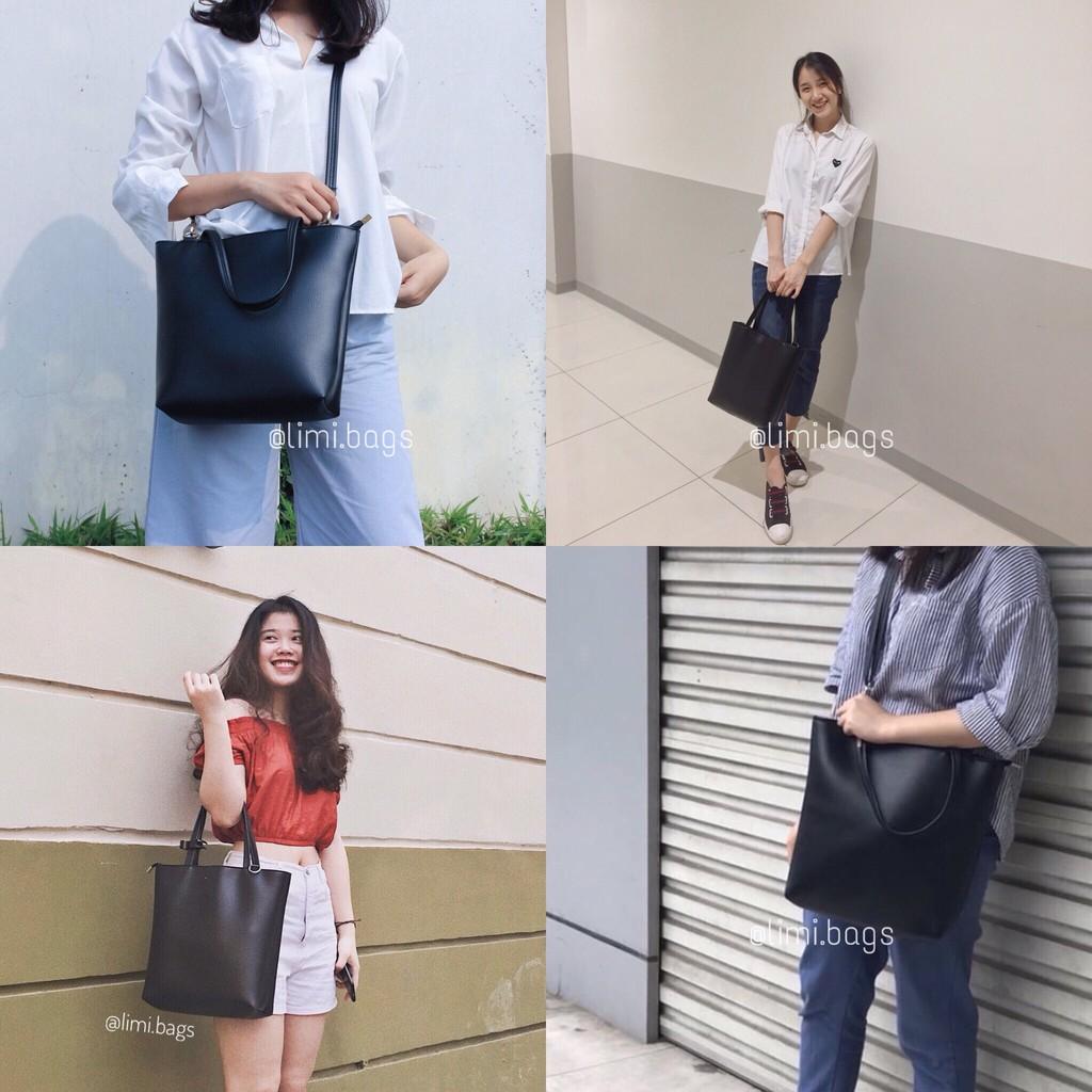 Túi Tote Da cho Nữ Limi Bags xách tay đeo chéo phù hợp công sở đi học cỡ lớn vừa A4 túi xách CHERRY sỉ lẻ toàn quốc