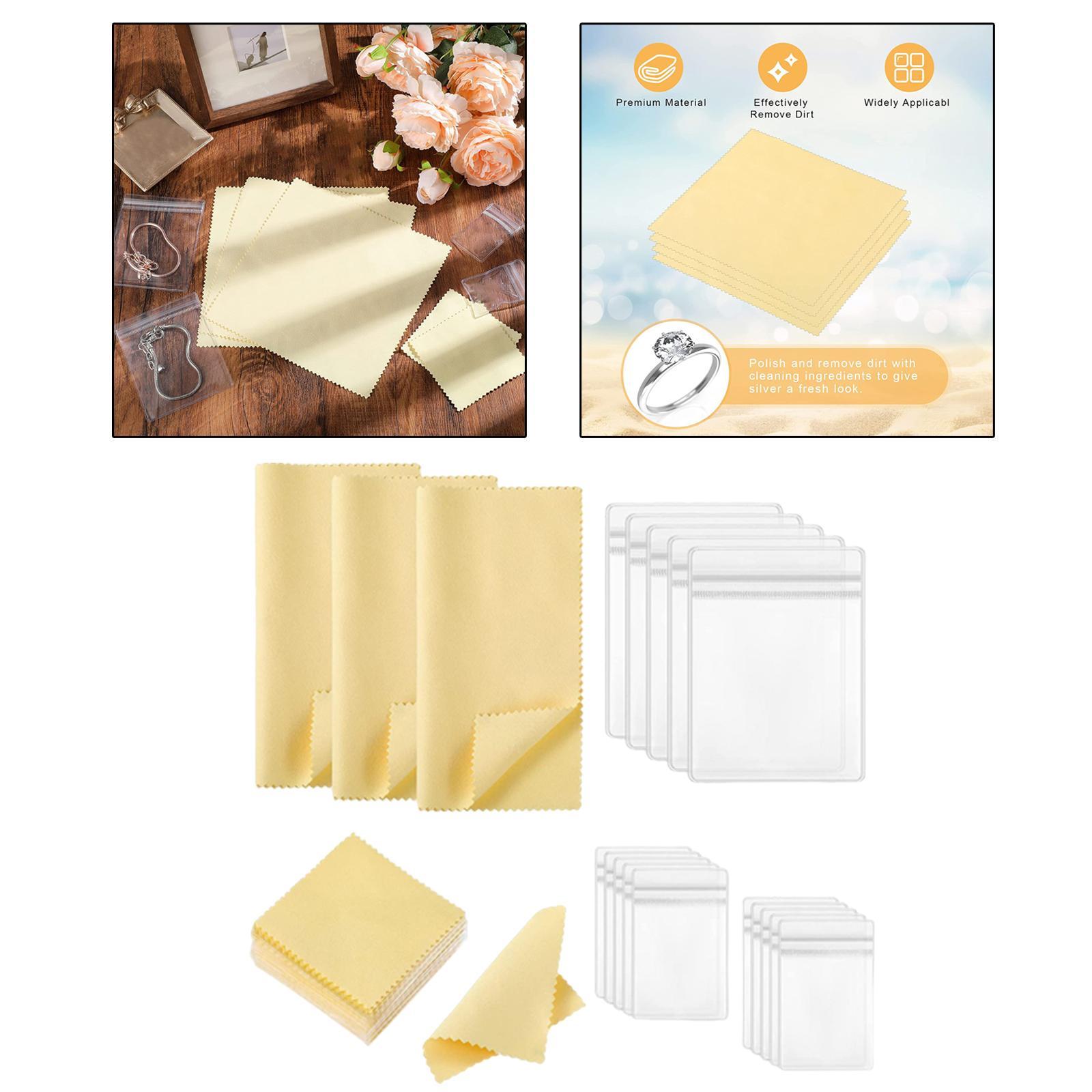 73Pcs Storage Bags Plastic Cleaning Cloth for Platinum Jewelry Silverware Screens