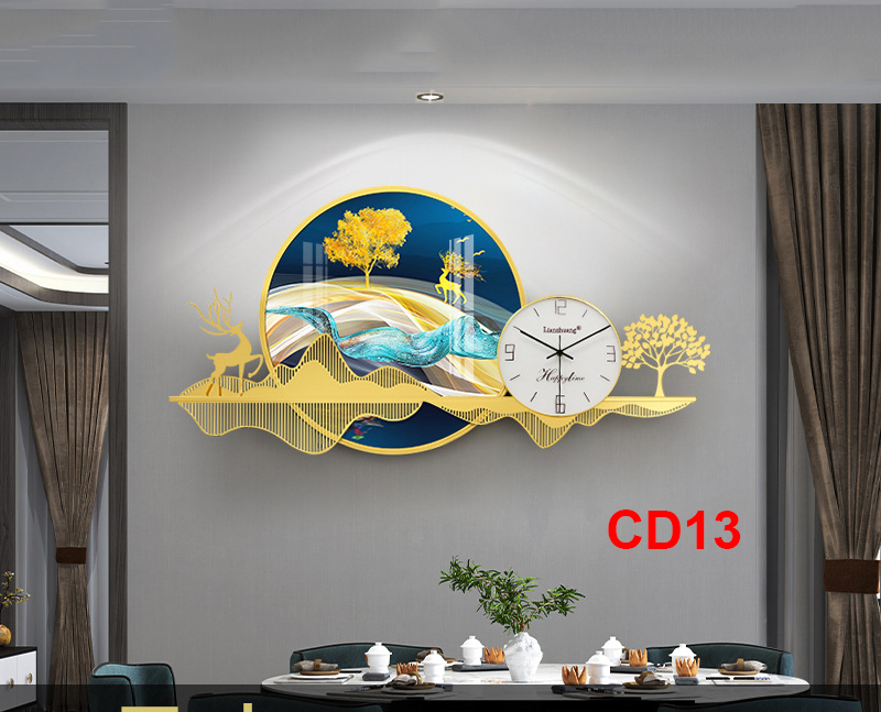 Đồng hồ treo tường trang trí decor CD13 kích thước 100 x 65 cm