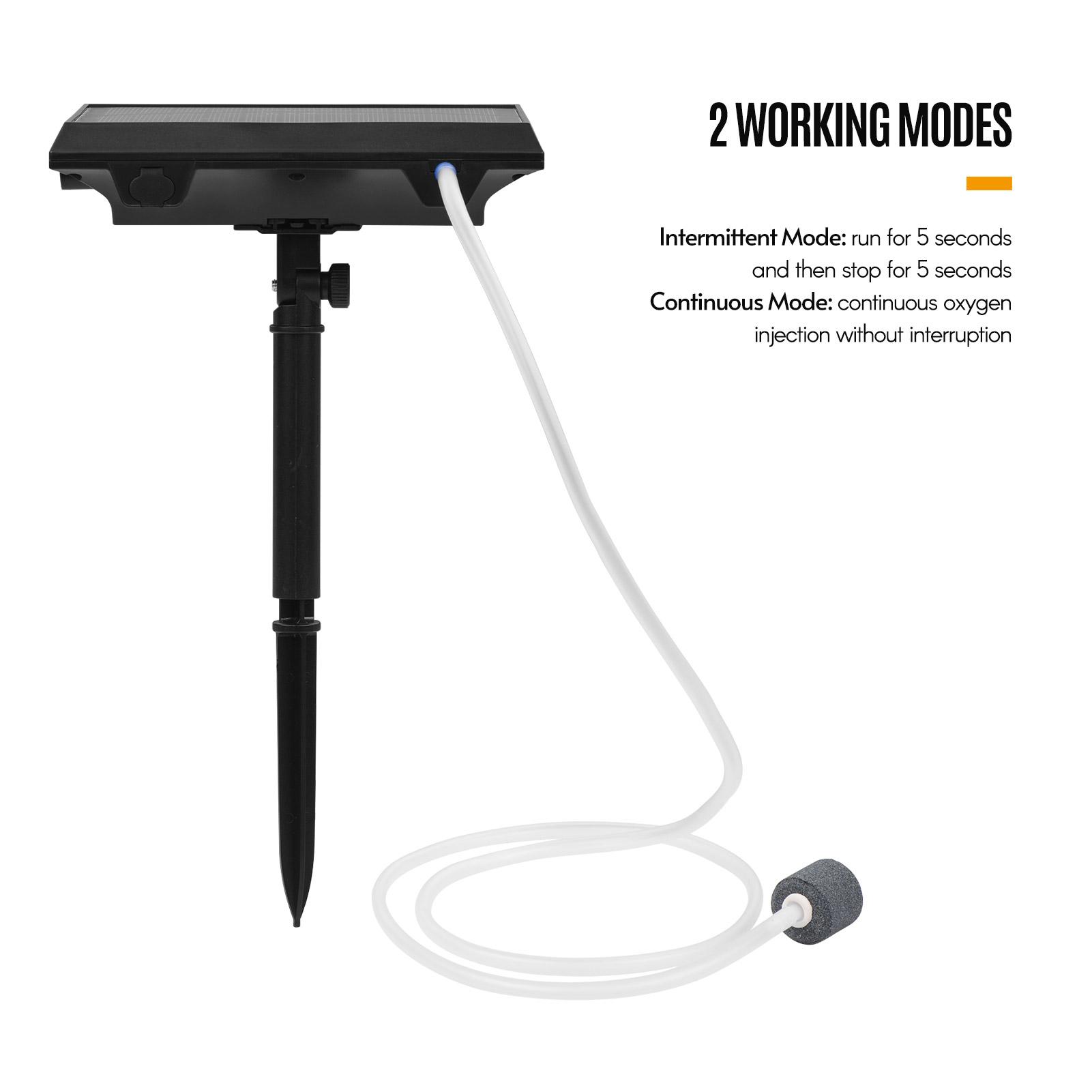 5.5V 1.5W Solar Air Pump Fish Tank Oxygenator with Aquarium Pipe & Air Bubble Stone Outdoor Pond Oxygen Pump Aerator