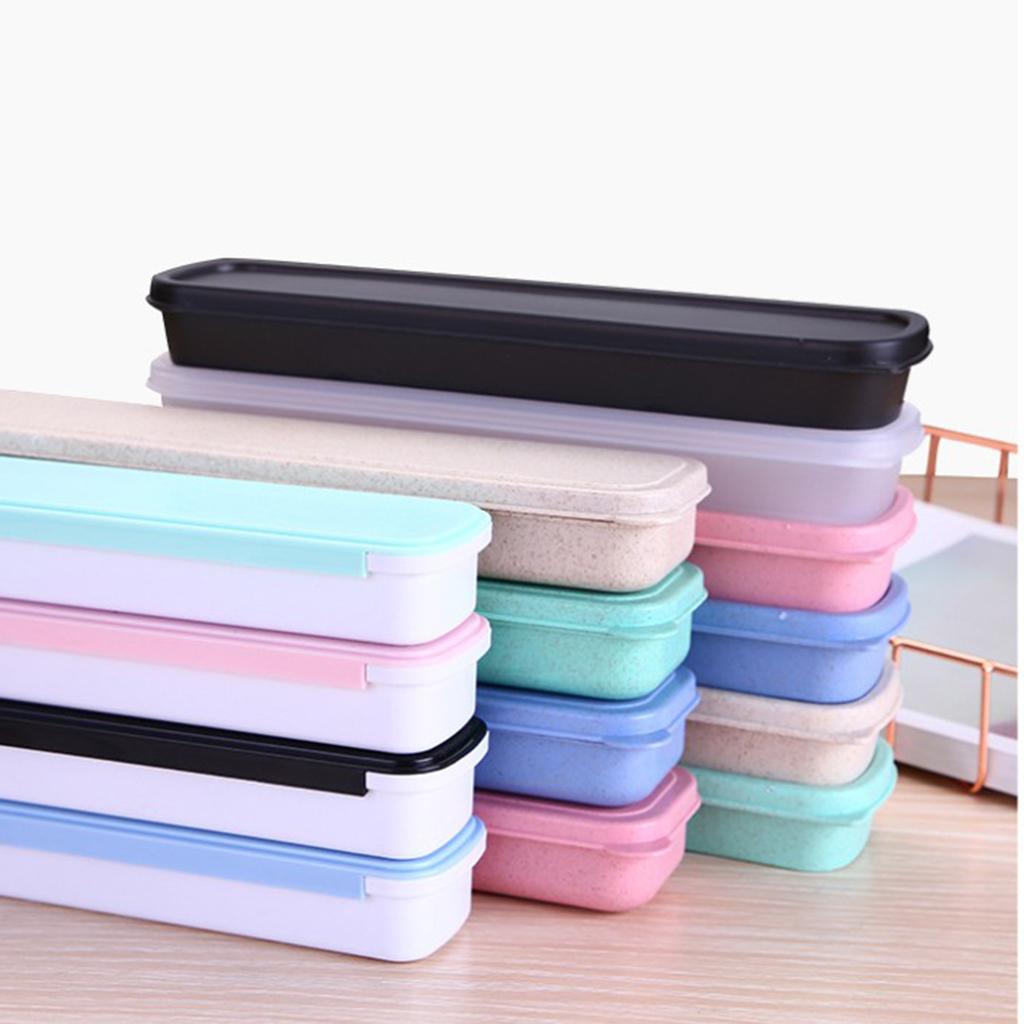 2 Pieces Portable Travel Tableware Storage Boxes for Flatware