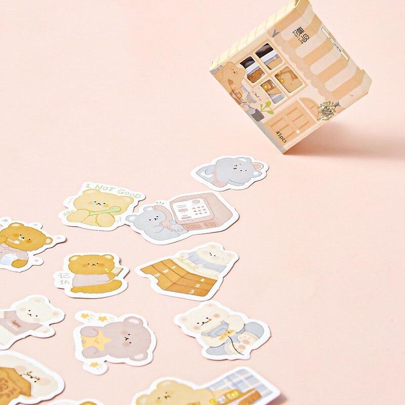 Hộp sticker 45 miếng trang trí sổ hàn quốc cute - VPP THIÊN ÁI