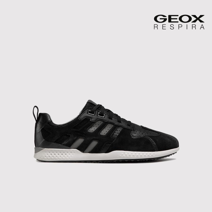 Giày Sneaker Nam GEOX Snake.2 B Suede+Synt.Lea BLACK/BLACK