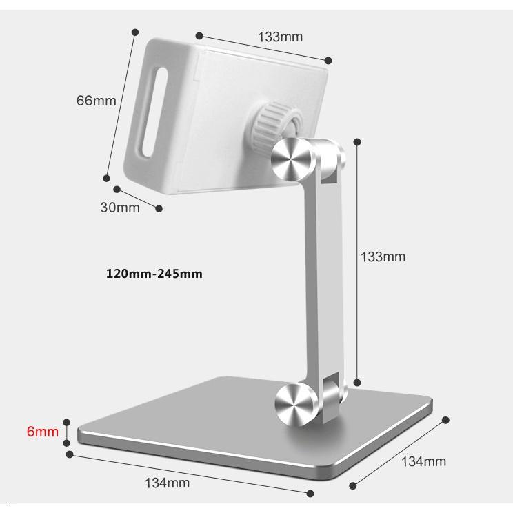 Giá đỡ điện thoại, máy tính bảng, ipad dạng kẹp P38, chân đế cố định chắc chắn cho máy tới 13 inch.