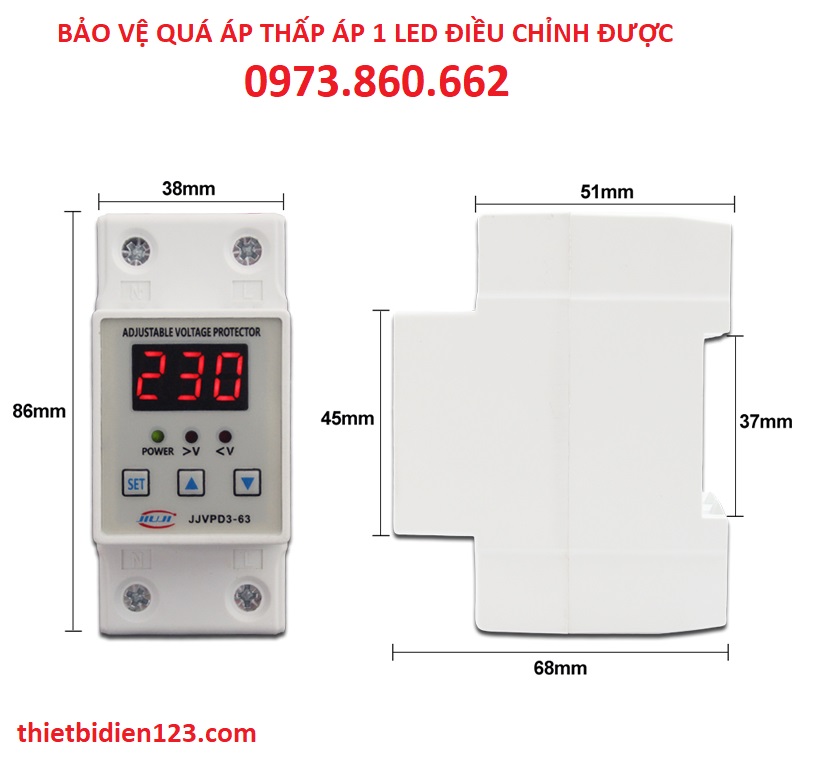 Bảo vệ mất pha - đứt trung tính - cao áp - thấp áp - 2P 63A