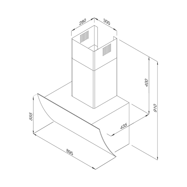 Máy Hút Khói Khử Mùi Áp Tường Dạng Nghiêng Malloca MC 9039W - Hàng Chính Hãng