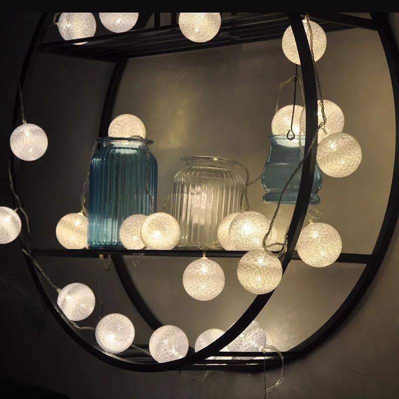 Bộ đèn led 20 bóng cầu mây Thái trang trí giáng sinh lung linh