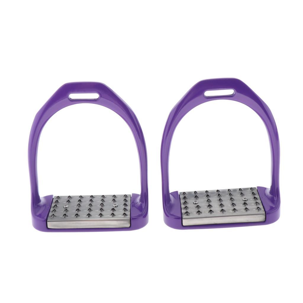 1 Pair Premium Stirrups Firm Colored Paint with Anti-Slip Pad for Adult