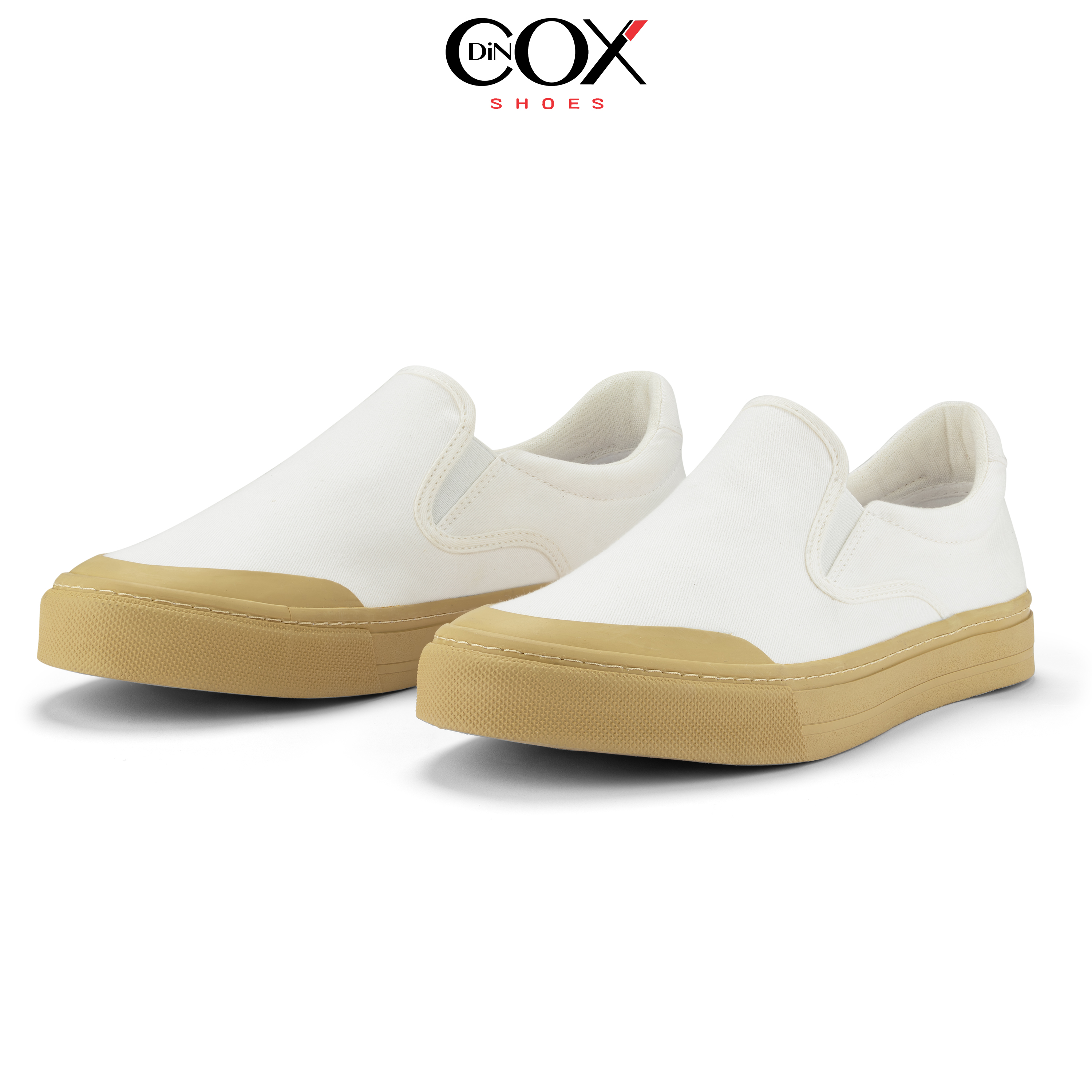 Giày Lười Sneaker Vải Nam DINCOX DC20 White Đơn Giản, Lịch Lãm Dincox
