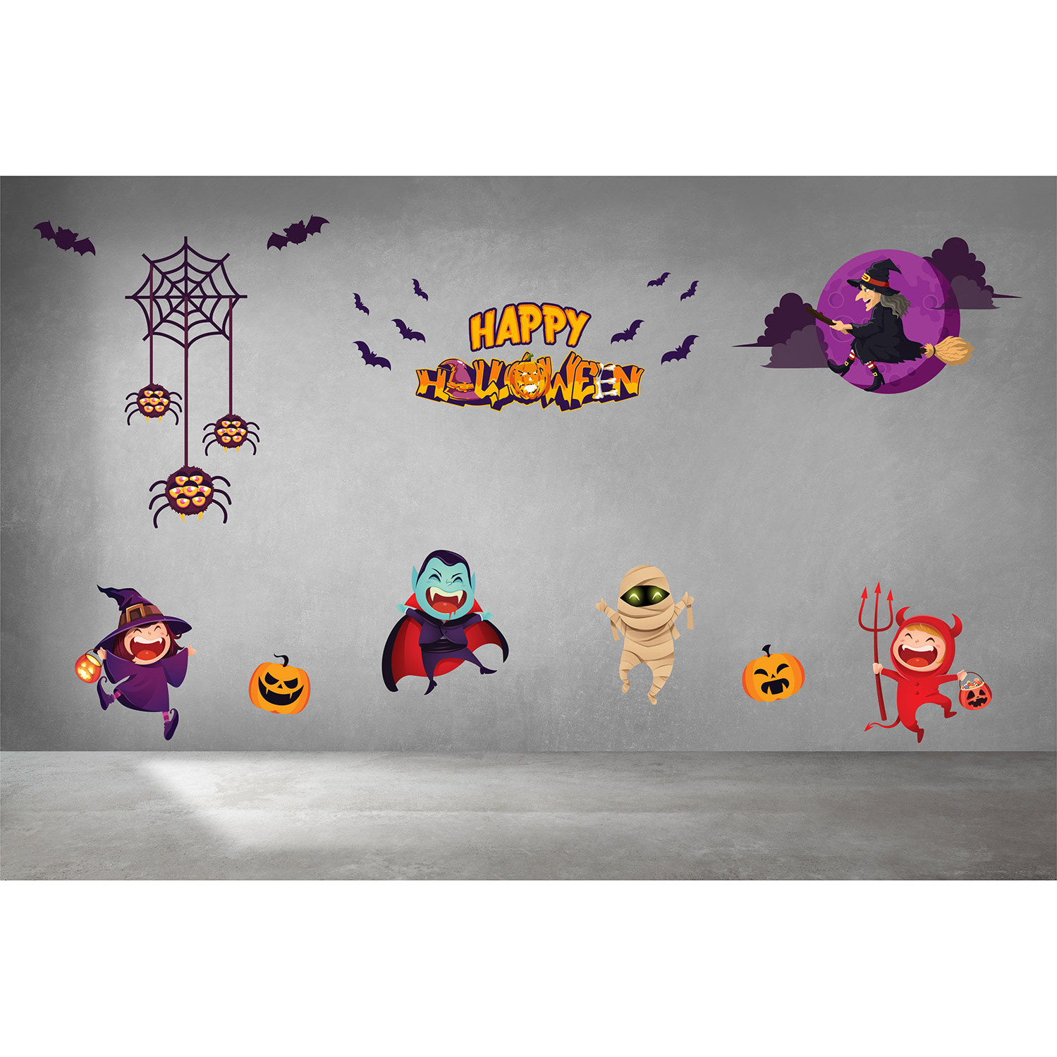 Decal Halloween 2020 combo phù thủy vui đùa cùng bè bạn