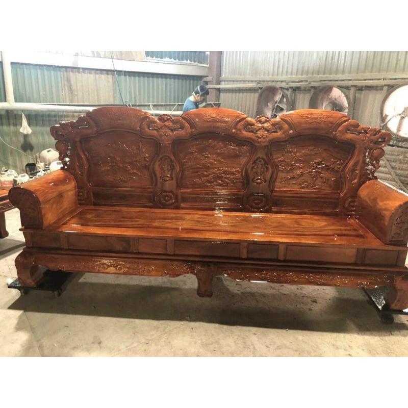Bộ bàn ghế cuốn thư gỗ lim .