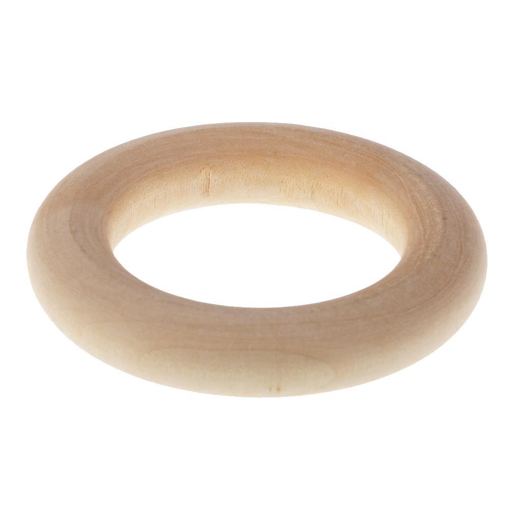 2-17pack 10 Pieces Natural Wood Loop Ring Wood Material for DIY Jewelry Findings