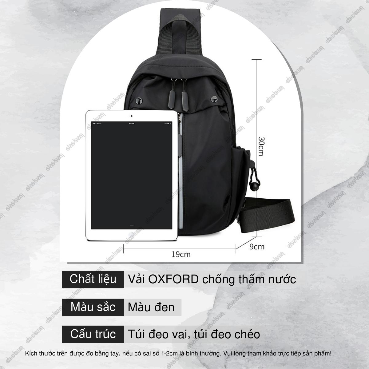 Túi đeo chéo nam thiết kế đeo chéo tiện lợi Doo Bag chất liệu nylon chống kháng nước bền đẹp