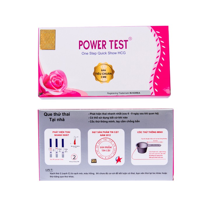 Que Thử Thai 2 Vạch PowerTest Chính Hãng (1 chiếc) - Che Tên Sản Phẩm