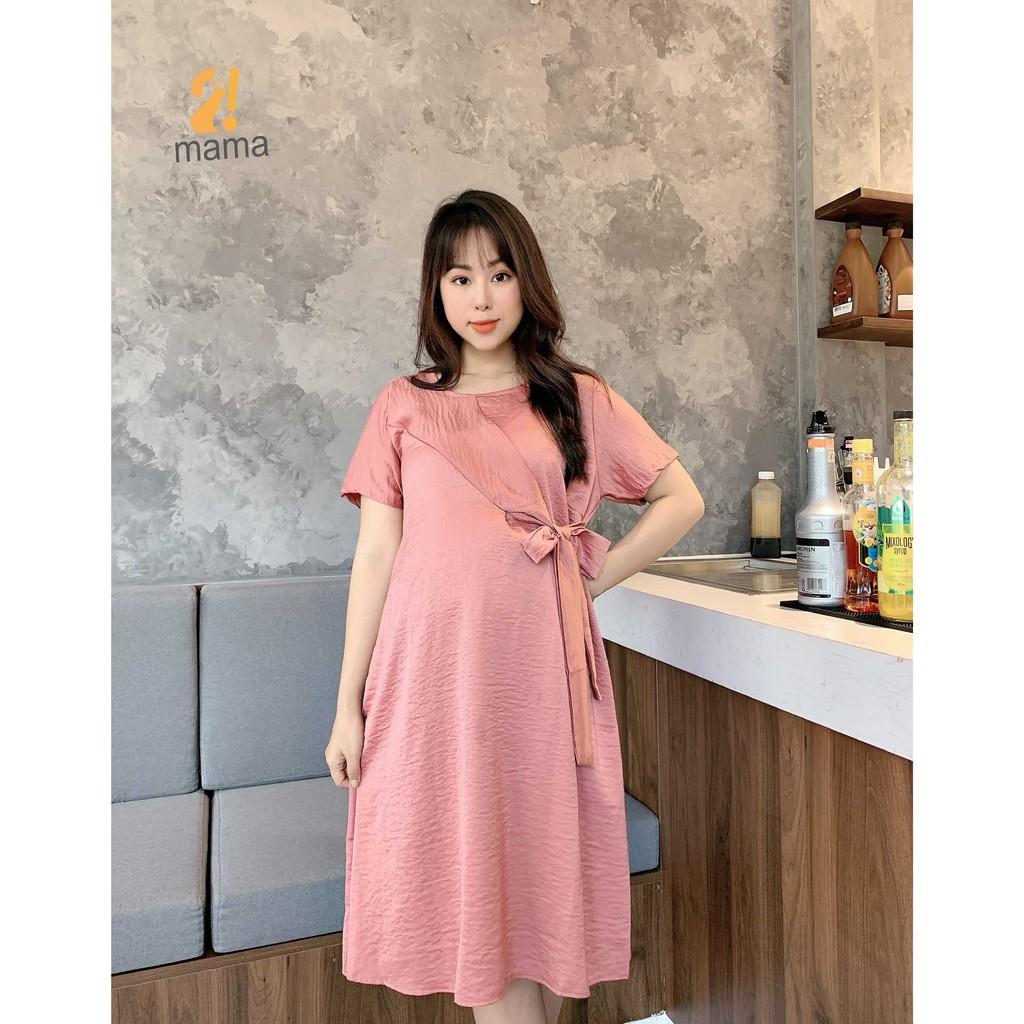 Đầm váy bầu dự tiệc 2MAMA thời trang thiết kế cao cấp dáng suông V20