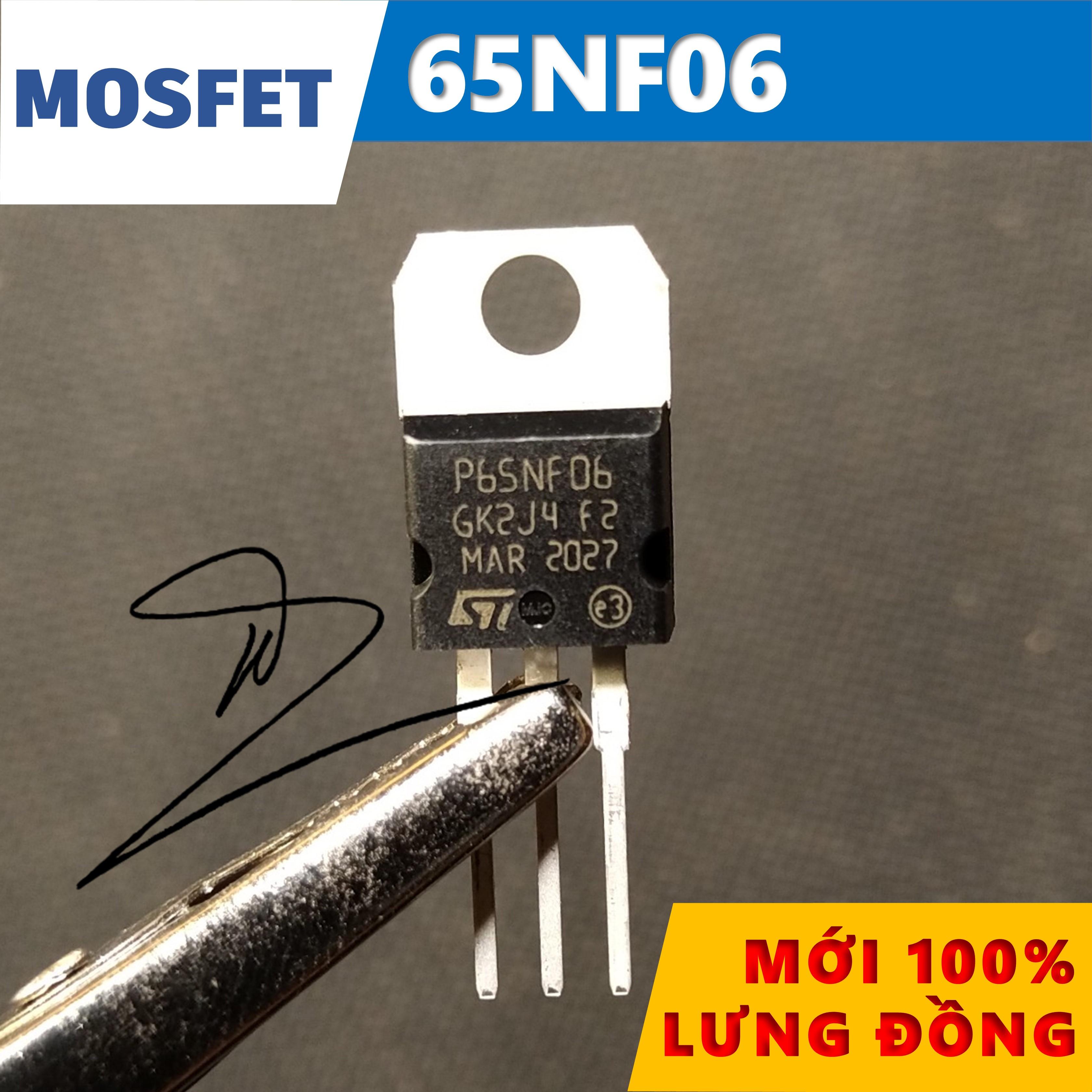 65NF06  MOSFET   Mới/Lưng đồng   60A/60V/110W    TO-220