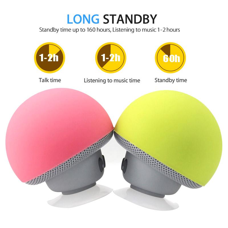 Mini Hoạt Hình Dễ Thương Hình Nấm Loa Bluetooth Không Dây Tương Thích Ngoài Trời Di Động Loa Chống Nước Âm Thanh Nổi Cho iPhone Xiaomi Color: Pink