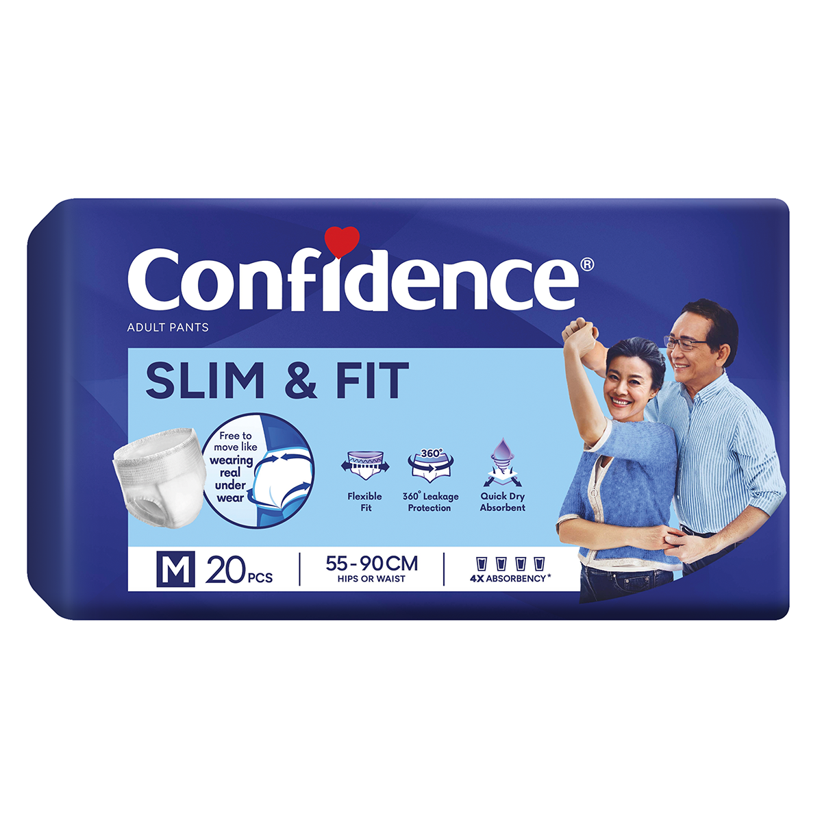 Tã quần Người Lớn Confidence Slim & Fit size M20 (20 miếng)