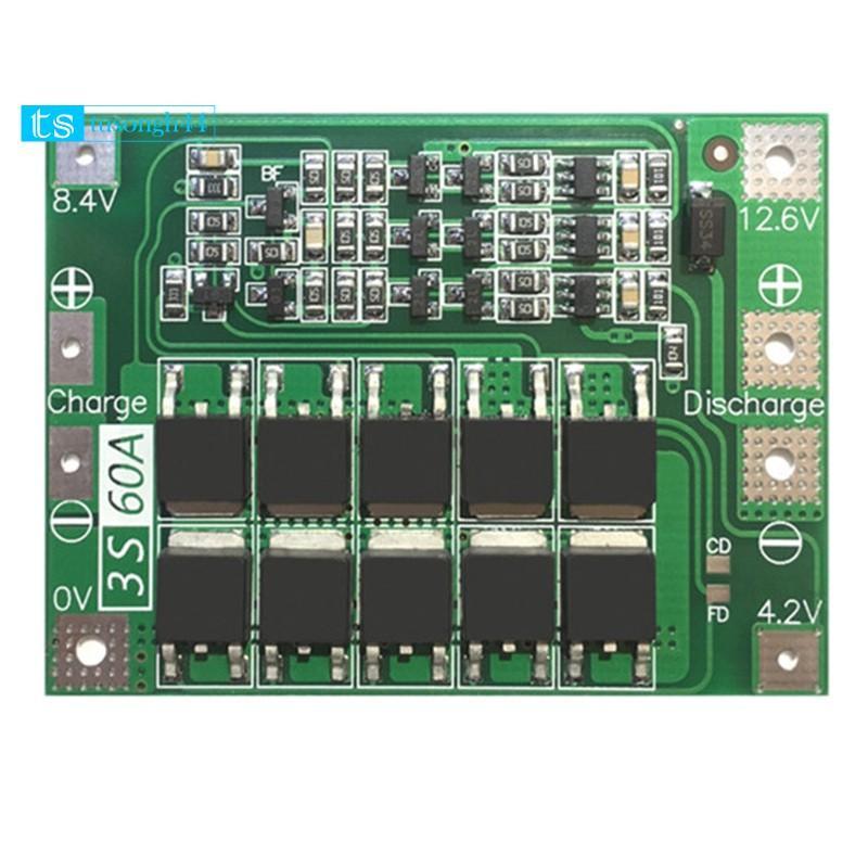 Bảng Mạch Bảo Vệ Pin Li-Ion G4 3s 60a Bms 11.1v 4.6v 18650 Li-On