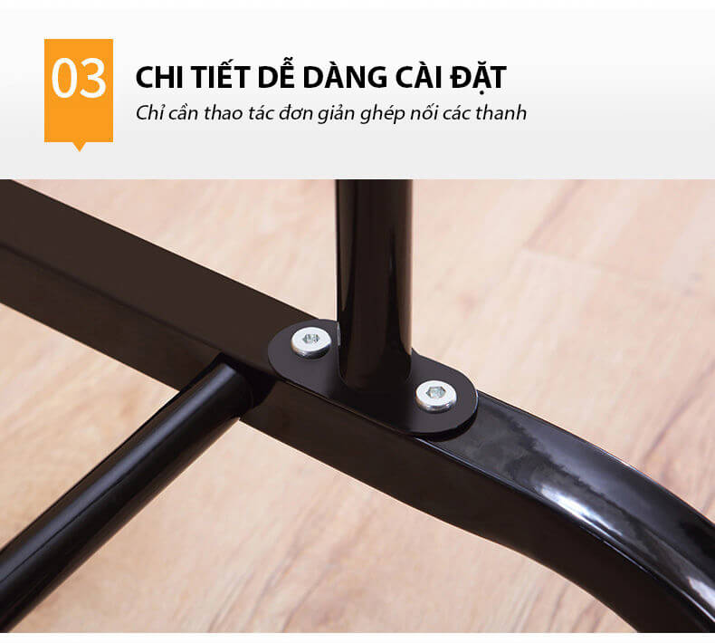 Giá Treo Quần Áo Đôi 2 Thanh Giá Phơi Đồ Để Đồ Tiện Lợi Bằng Thép Carbon Sơn Tĩnh Điện VANDO