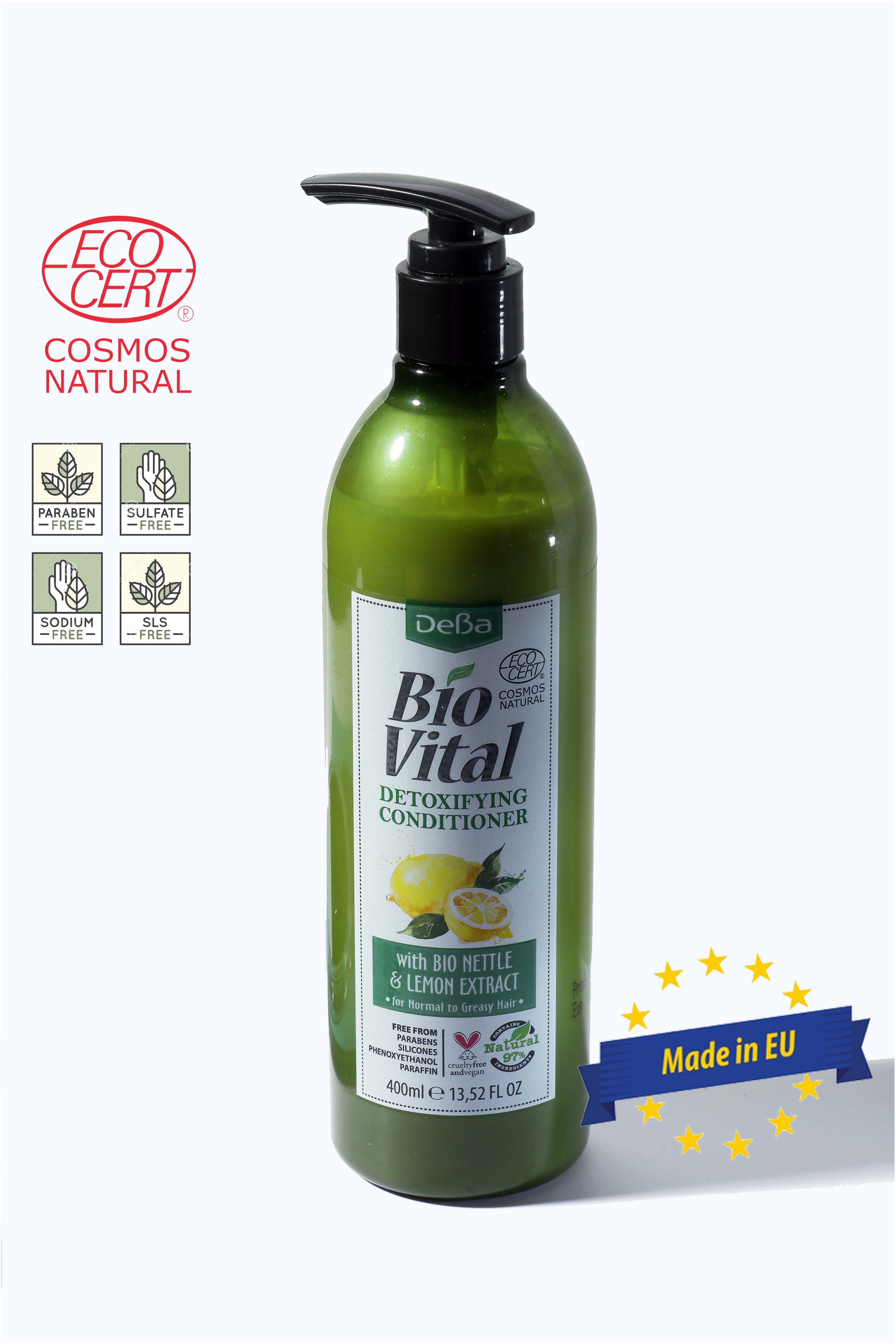 Dầu Xả Thải Độc Cho Tóc Dầu Deba Bio Vital Nettle &amp; Lemon