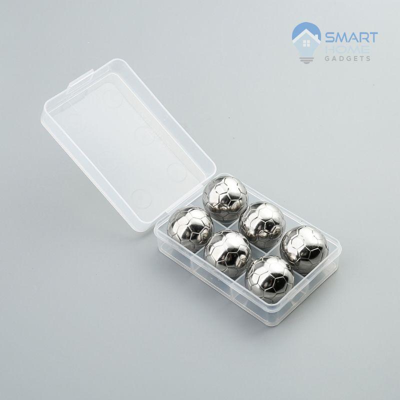 Đá Vĩnh Cửu - Đá Không Tan Inox Hình Quả Bóng Đá, Làm Lạnh Đồ Uống Không Gây Loãng Hương Vị