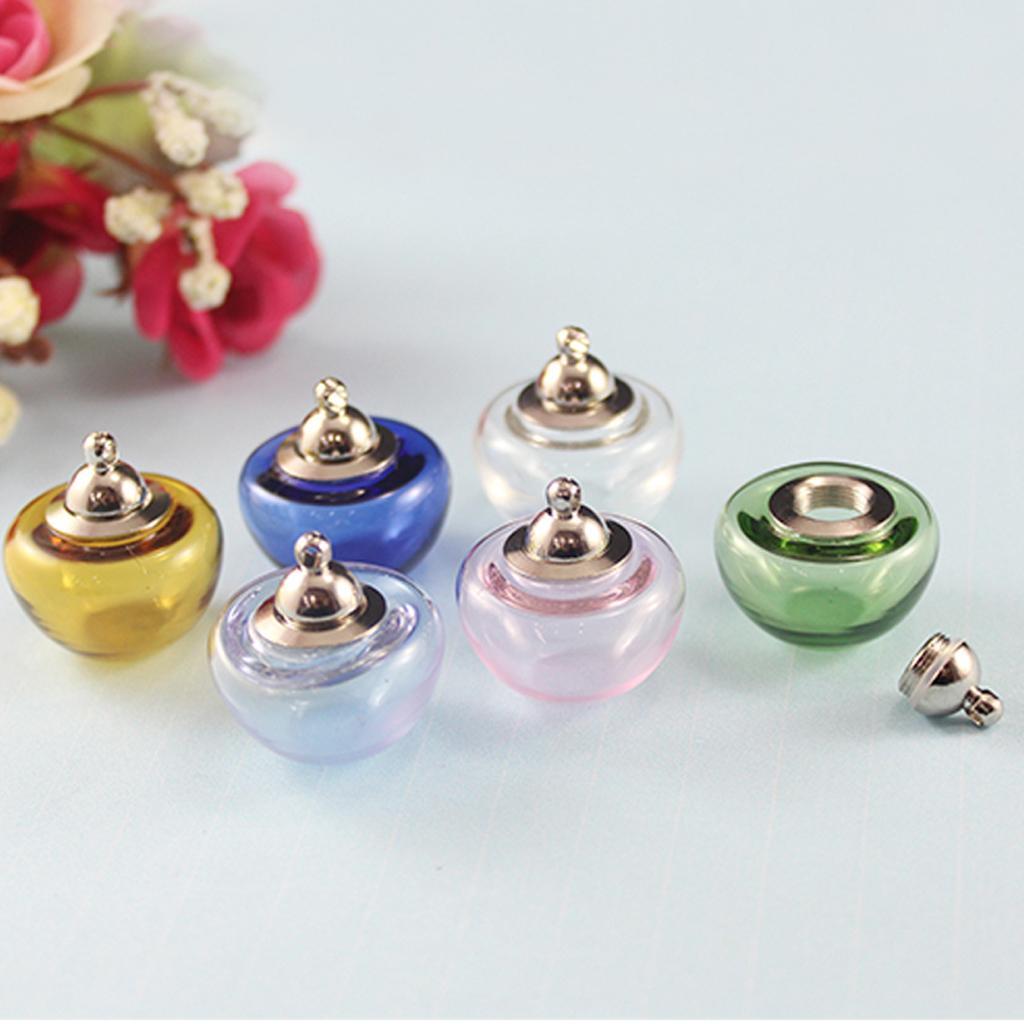 6 Pieces Pack Tiny 16mm Glass Ball Pendant Beads Half Round for Art Jewelry Craft DIY for Earring Dangle Charms Xmas Tree Decor