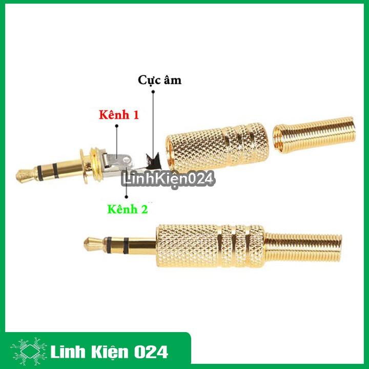 Bộ 2 jack audio 3.5mm đực màu Vàng Gold cực chất