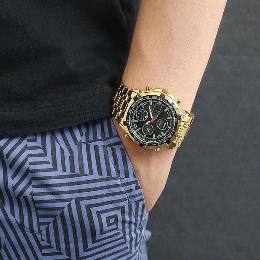 Đồng hồ đeo tay nam đa chức năng hiển thị kép chống thấm nước