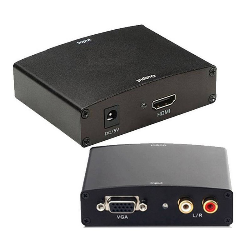 Bộ Chuyển Đổi - Bộ chuyển VGA sang HDMI Sắt, Tín Hiệu Tốt, Kèm Nguồn Sạc FullBox