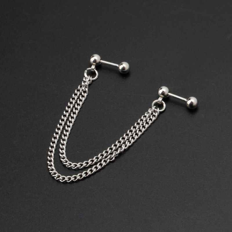 Bông tai xích đôi xỏ lỗ sụn vành tai cực chất