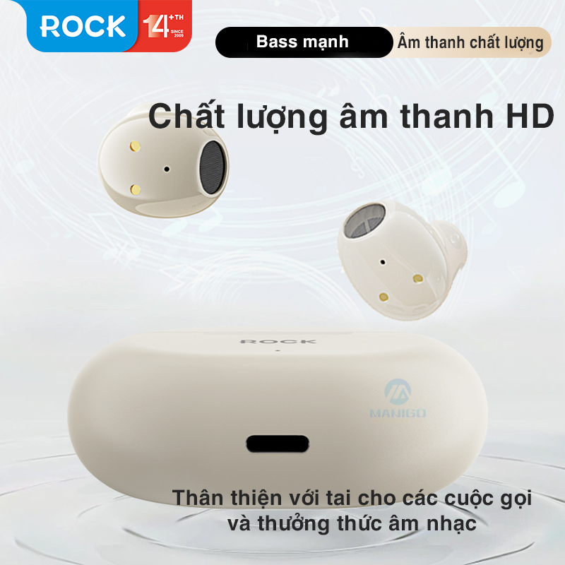 Tai nghe bluetooth không dây nhét tai Rockspace EB900 TWS có mic - Hàng chính hãng bảo hành 12 tháng