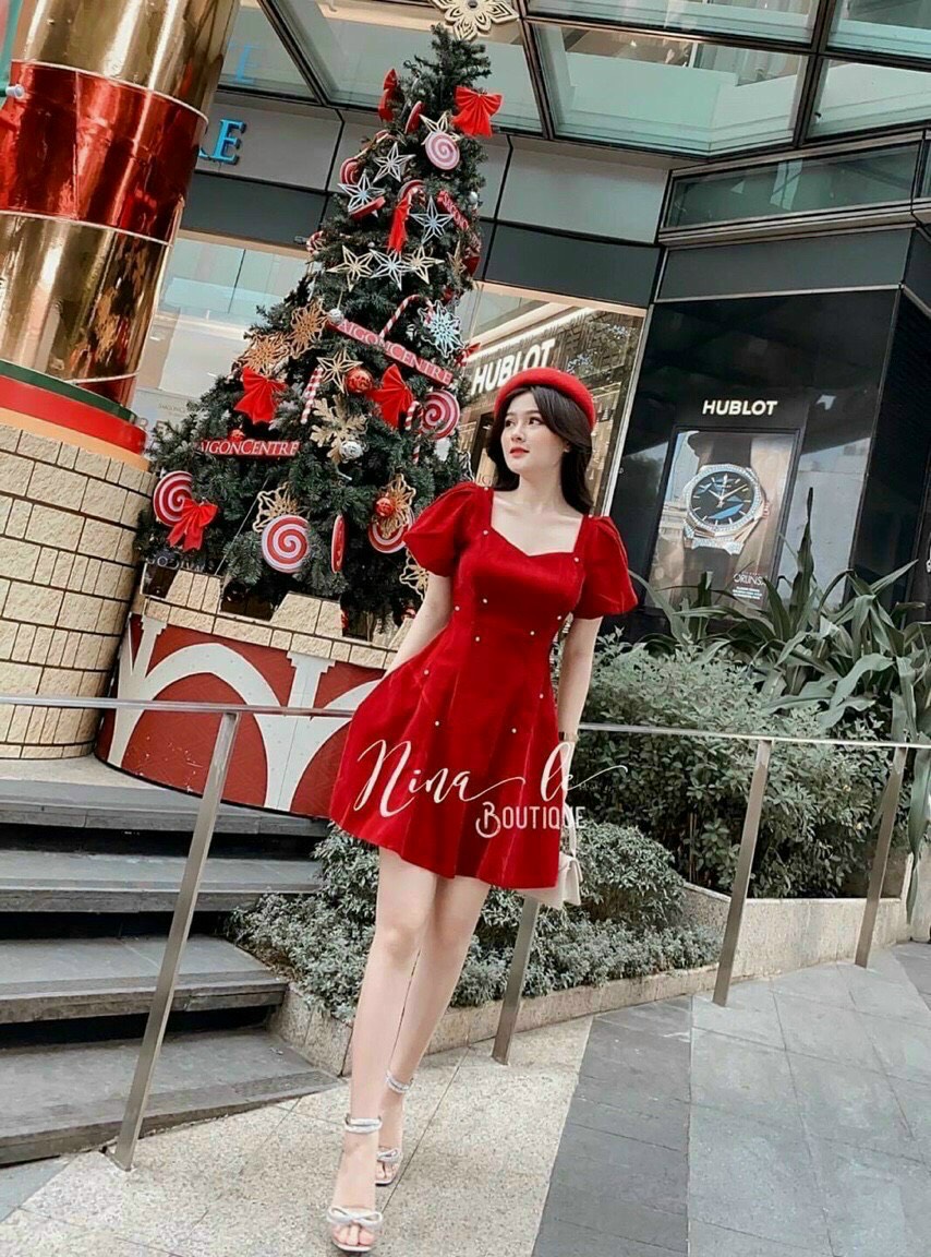 ĐẦM TAY PHỒNG ĐÍNH CƯỜM   MÀU Y HÌNH