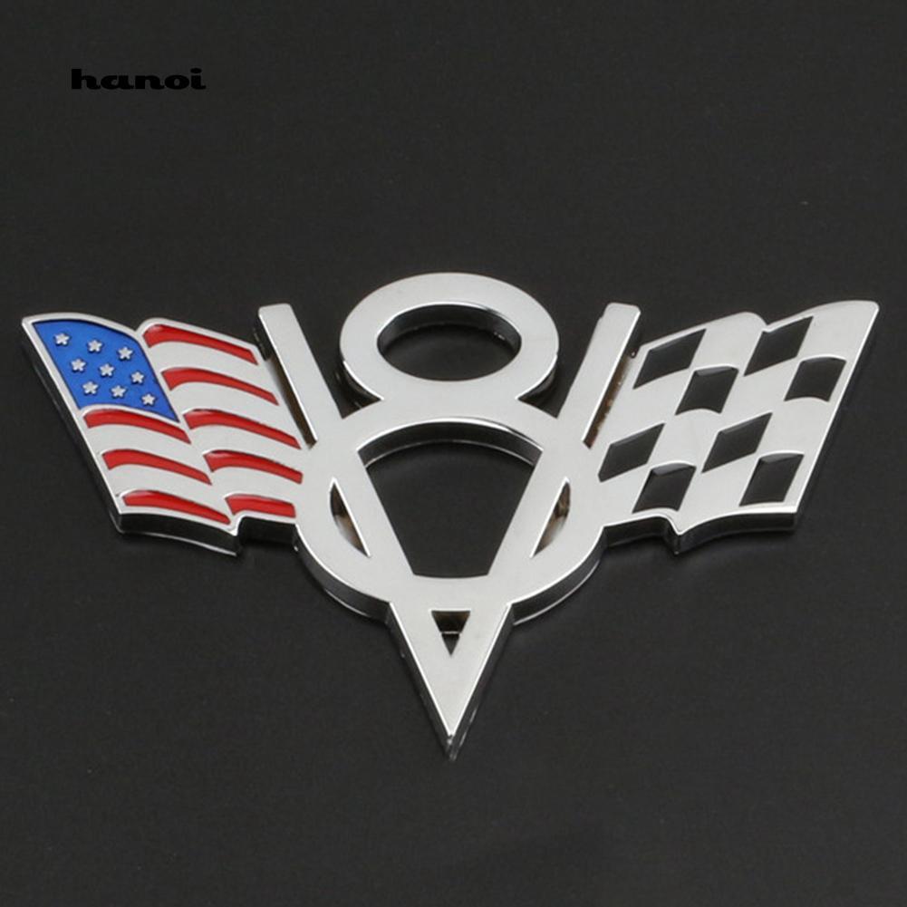 Miếng dán logo cờ Mỹ chuyên dụng cho xe hơi Ford Chevrolet