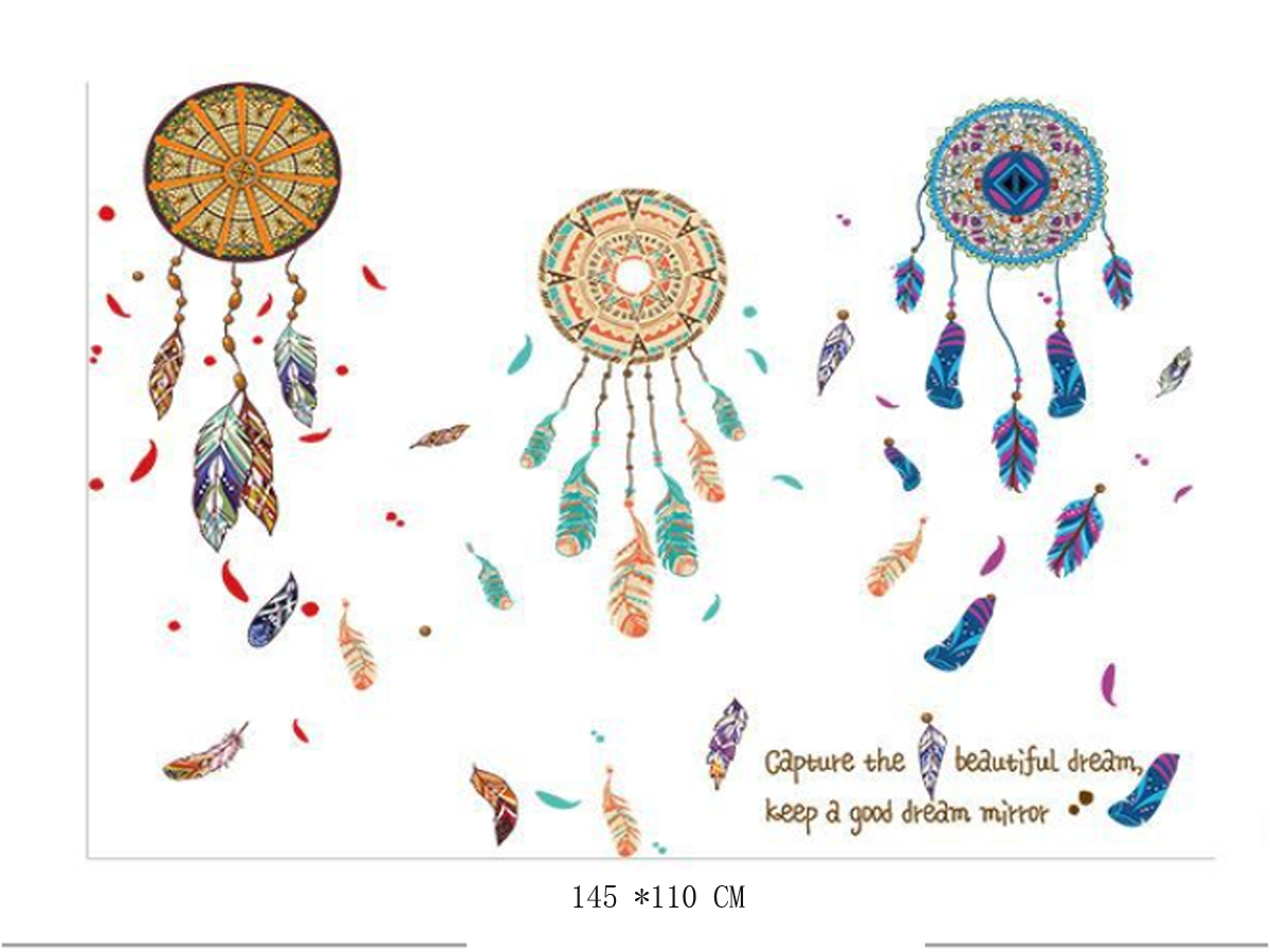 decal dán tường dream catcher thổ cẩm