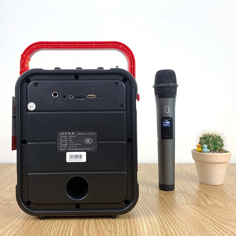 Loa karaoke JYX MS61BT - Loa xách tay mini du lịch tiện lợi - Tặng kèm 1 micro không dây - Đầy đủ kết nối Bluetooth, AUX, USB, TF card, FM - Có thể thay thế loa trợ giảng - Thiết kế đẹp mắt, âm thanh trầm ấm, sắc nét - Hàng nhập khẩu