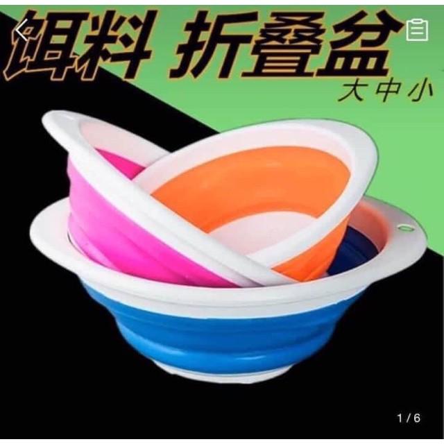 Bát trộn mồi câu nhựa Silica gel gấp gọn cực tiện.bát trộn mồi câu